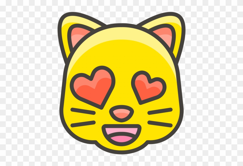 Smiling Cat Face With Heart Eyes Emoji - Draw Heart Eye Emoji #1670127