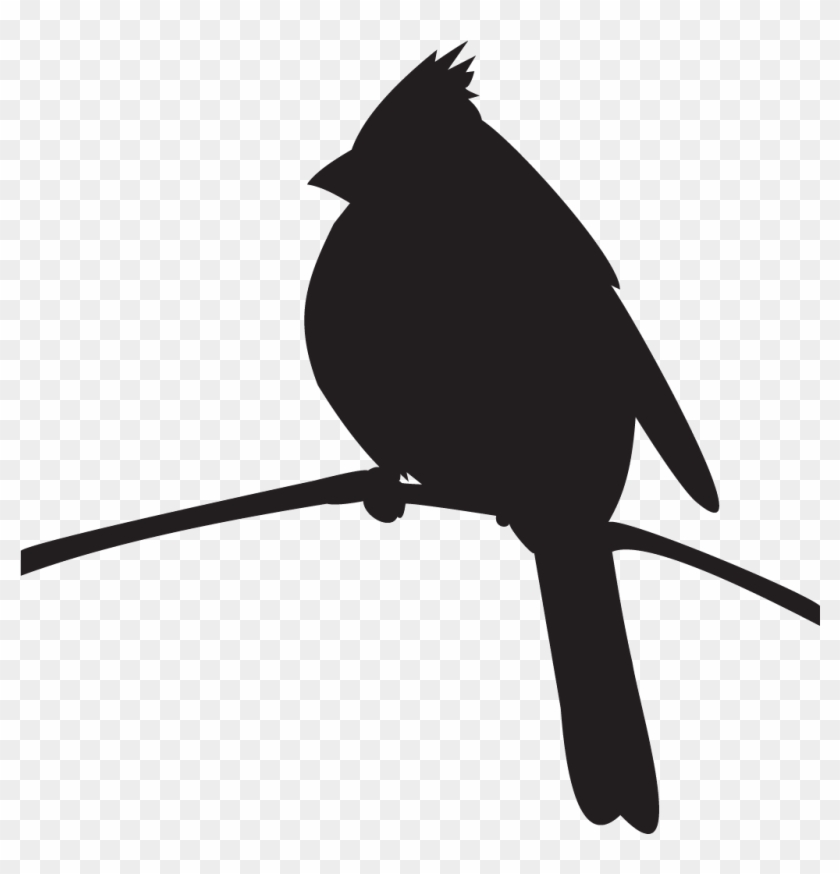 Cardinal Silhouette Clip Art - Cardinal On A Branch Silhouette #1670275