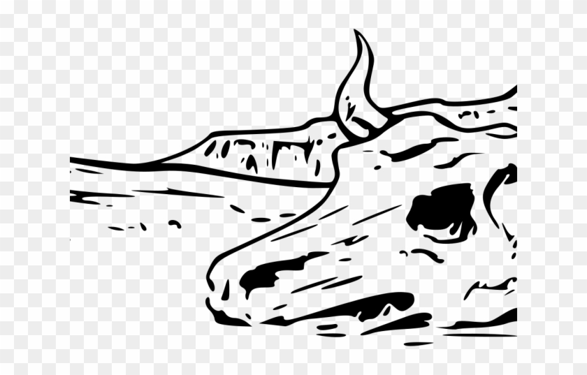 Skeleton Clipart Cartoon - Desert Cow Skull Drawing #1671272