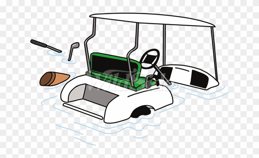 Golf Cart In Water - Golf Cart #1671501