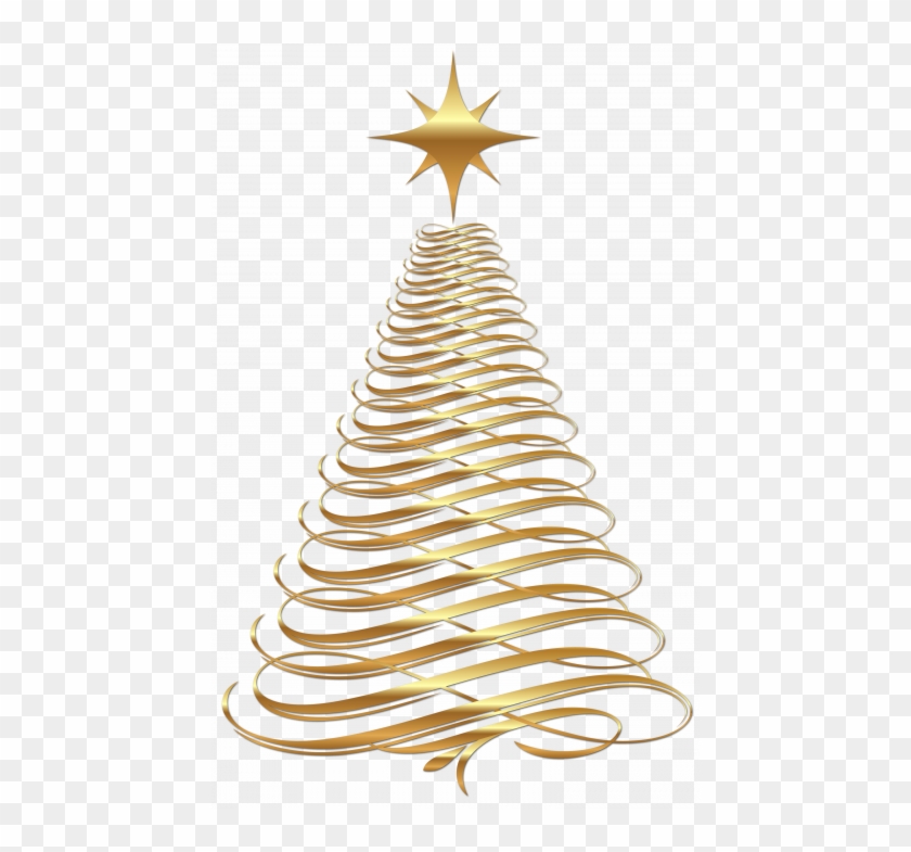 Fir Clipart Whimsical - Gold Christmas Tree Clip Art #1671562
