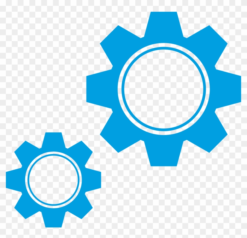 Drawing Of Blue Wheel Gears - Desenho Engrenagem Png #1672060