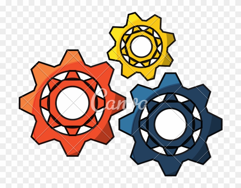 Gear Wheels Icon Image - Circle #1672062