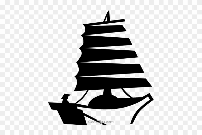 Chinese Junk Royalty Free Vector Clip Art Illustration - Sail #1672201