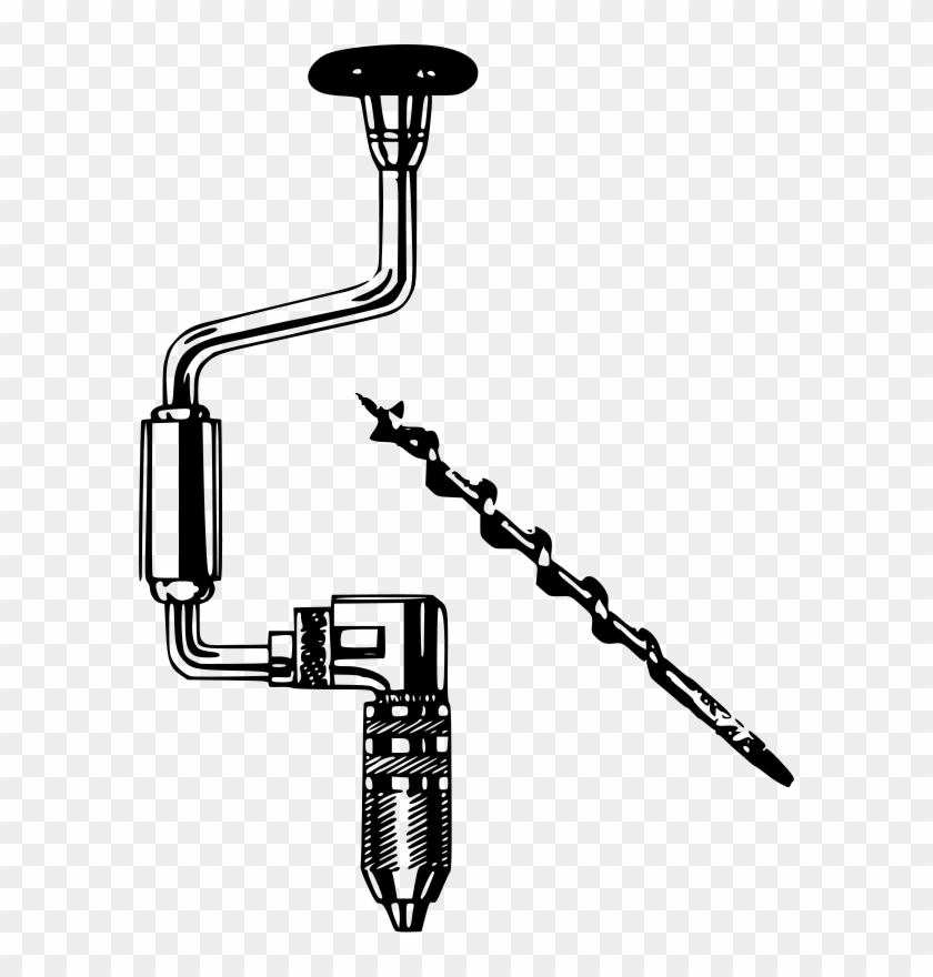 Free Vector Hand Drill - Hand Drill Black And White #1672292