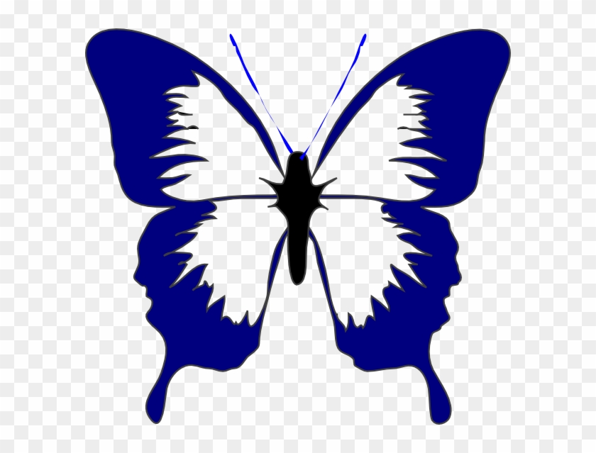 Blue Butterfly Clip Art At Clkercom Vector Online Royalty - Mariposa Blanco Y Negro #1672401