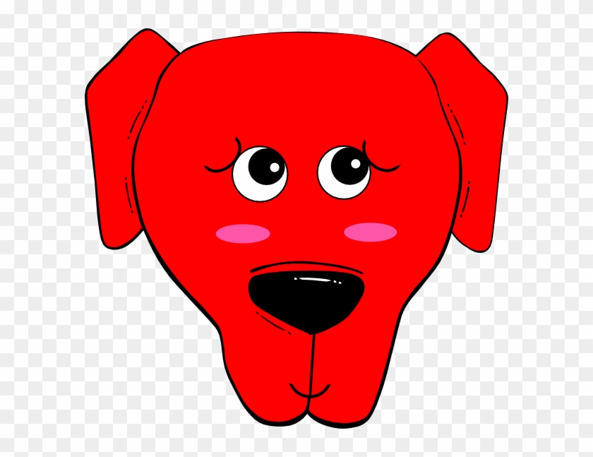 Shy Red Clip Art At Clker - Cartoon Dog Face #1672655