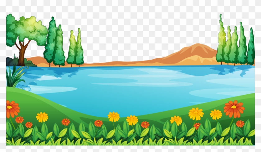 Field Clipart Rural Landscape - Frogs In Pond Cartoon #1672693