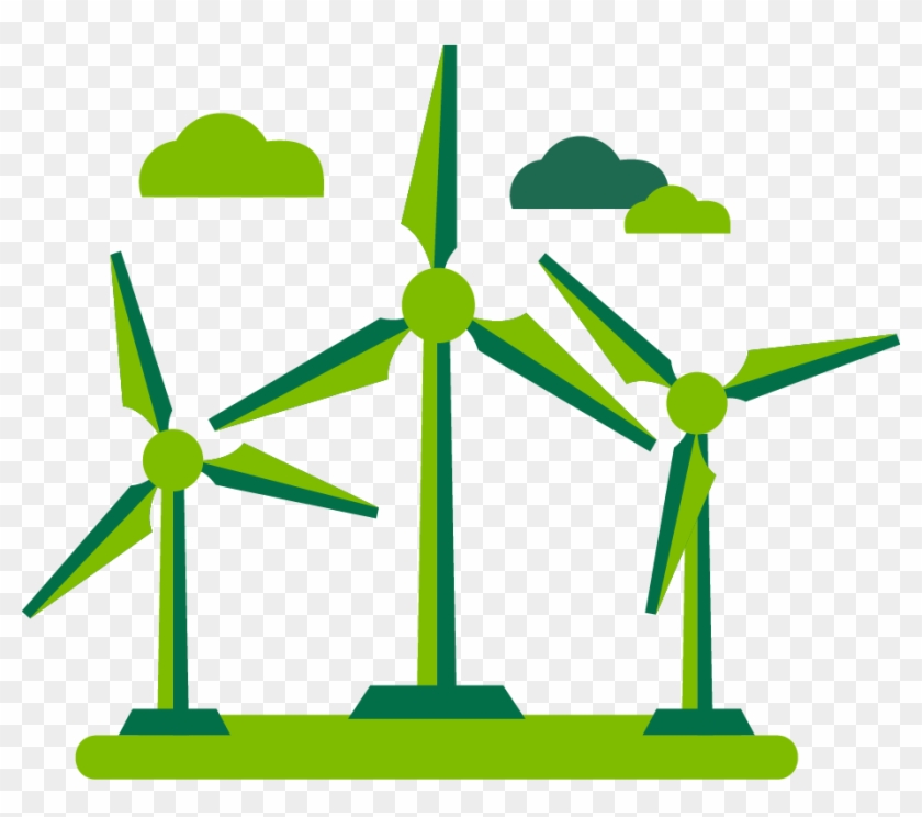 Graphic Of Three Wind Turbines - Wind Mill Clip Art #1672749