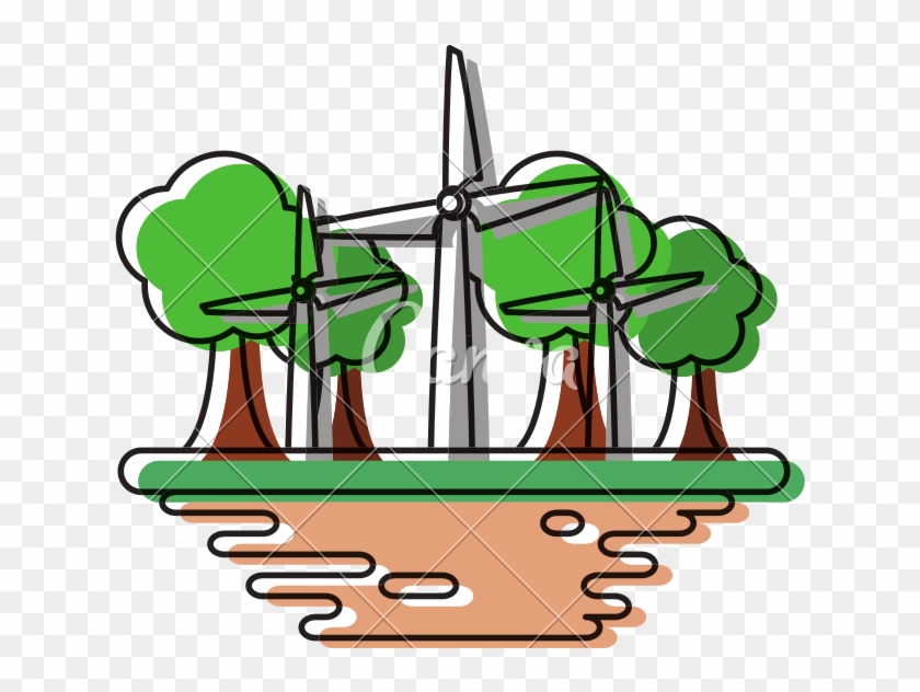 Wind Turbines On Ground Cartoon - Wind Turbines On Ground Cartoon #1672758
