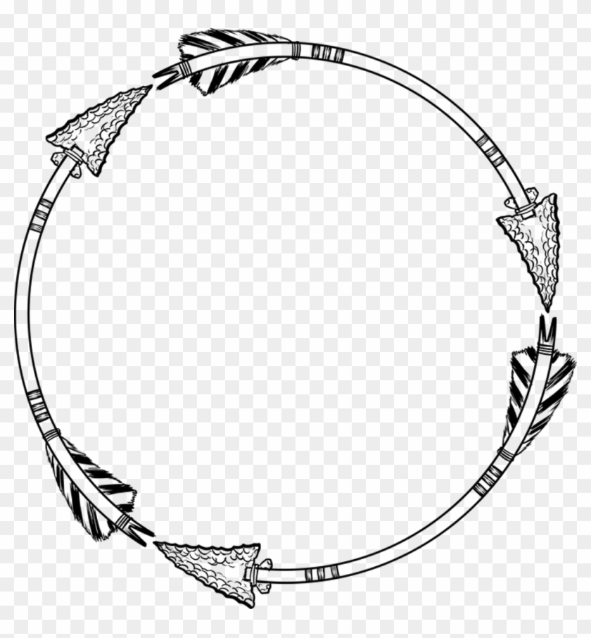 #arrow #arrows #wreath #circle #round #frame #border - Circle Arrow Frame Png #1672828