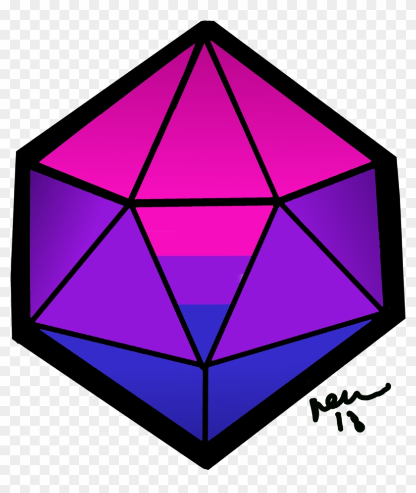 Bi Pride D20 Stickers, Etc - Triangle #1673055