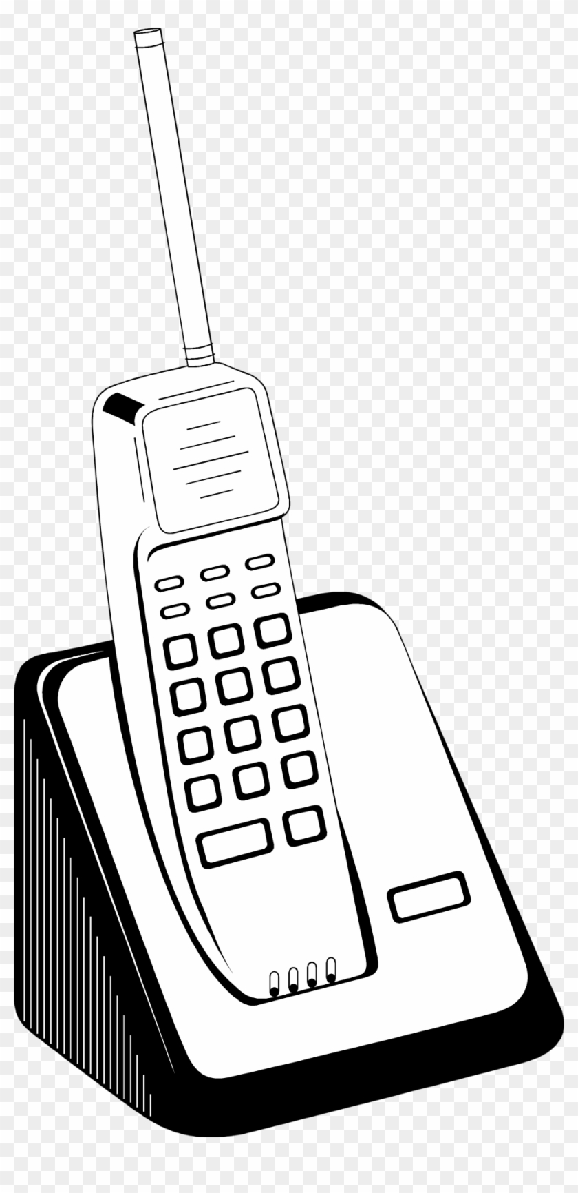 Telephone Clip Art Black And White - Cordless Phone Black And White #1673174