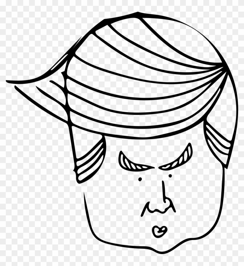 Trump Face - Line Art #1673315
