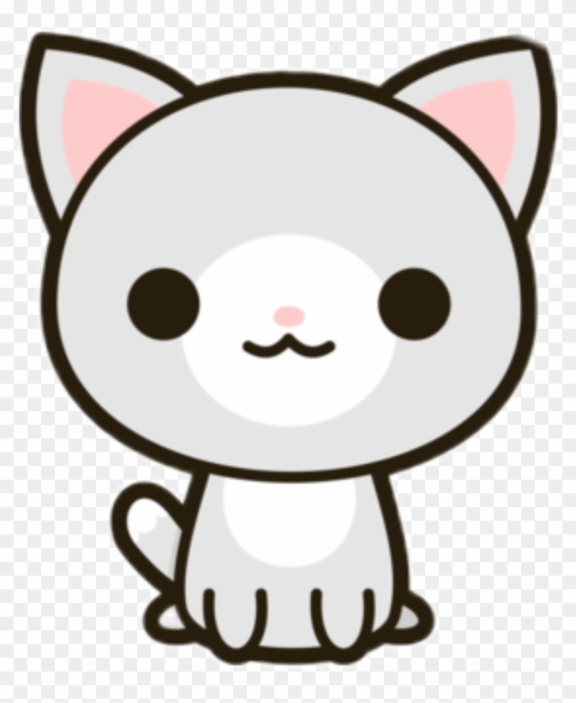 Clipart Transparent Kawaii Cat Clipart - Stickers Kawaii Png #1673472