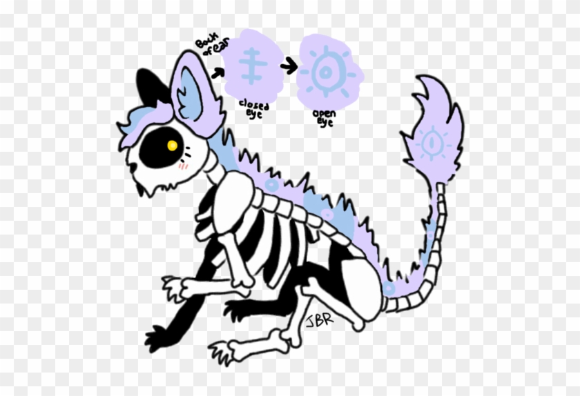 Soulia Cat Custom For Ozawells By Jaggedfangsthebear - Cute Skeleton Cat Drawing #1673478