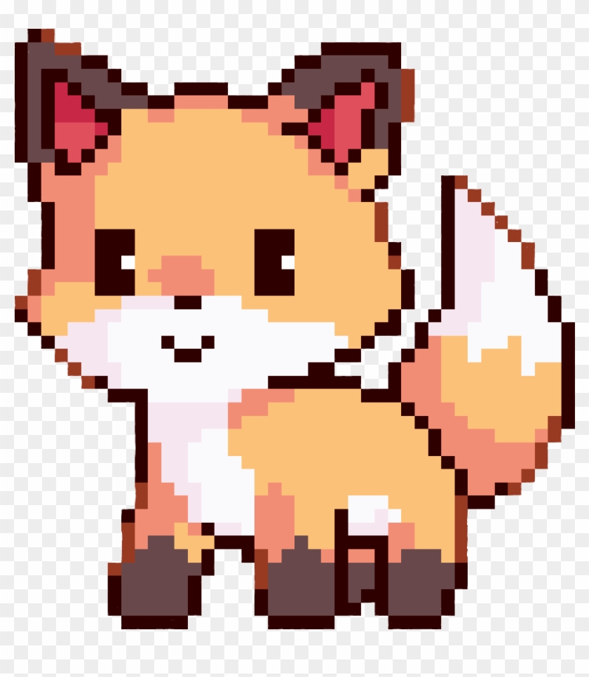 Cute Fox Pixel Art Clipart Pixel Art Drawing - Kawaii Fox Pixel Art #1673481