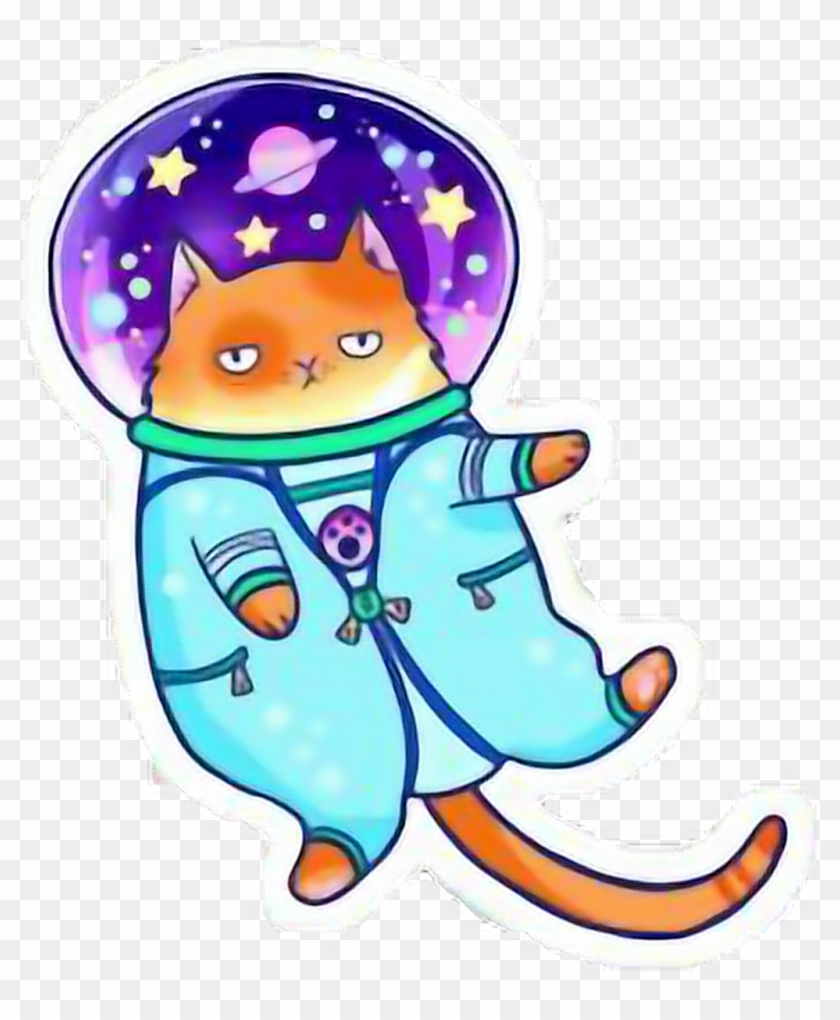 Kawaii Sticker - Space Cat Sticker #1673490