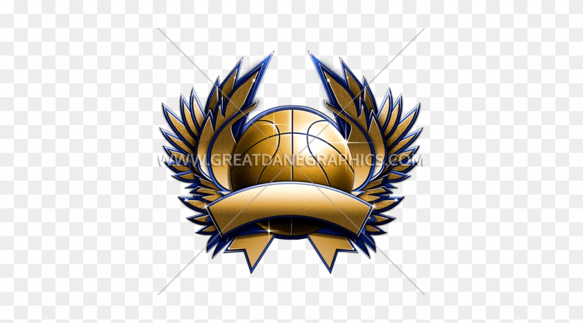 Metal Crest Production Ready Artwork For T - Basketball With Wings Logo #1673648