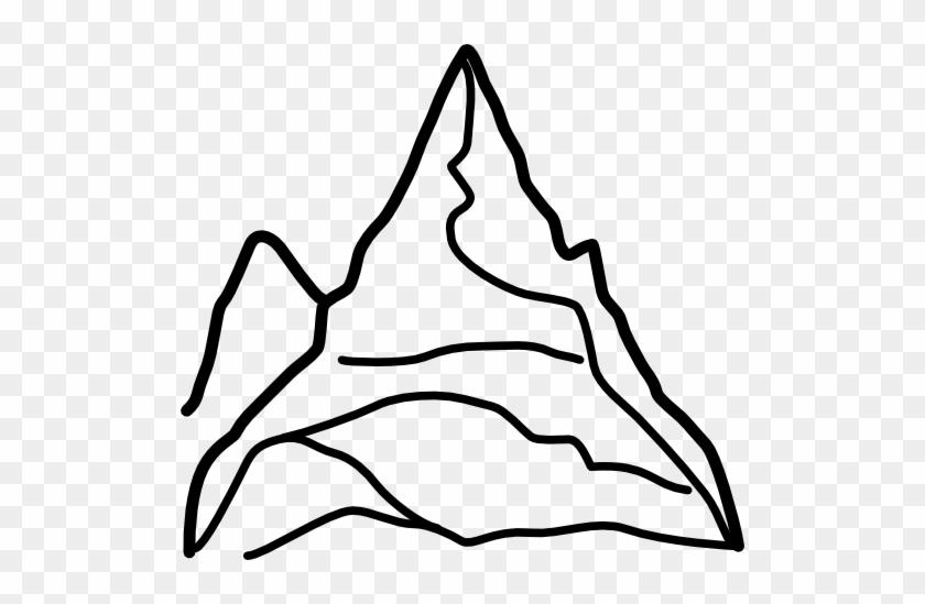 High Mountain Clipart Black And White #1673659