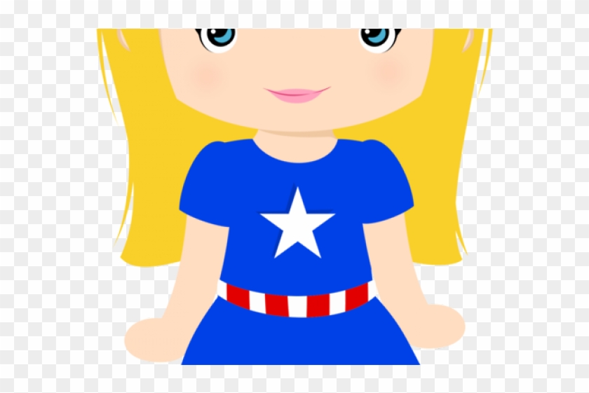 Captain America Clipart Clip Art - Cartoon Captain America Girl #1674093