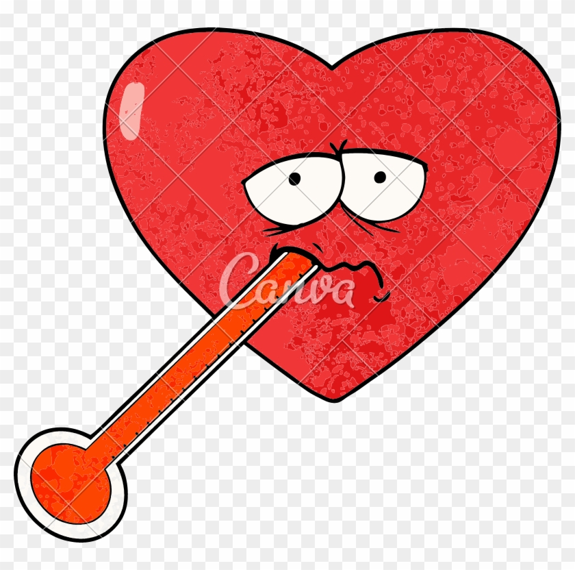 Cartoon Love Sick Heart Vector Illustration Design - Love Sick Cartoon #1674253