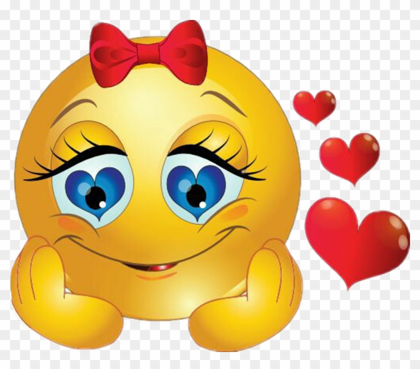 Heart Sticker - Girl Emoji In Love - Free Transparent PNG Clipart ...