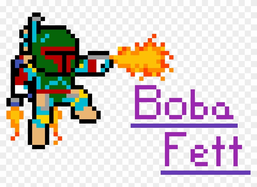 Boba Fett Minecraft Pixel Art , Png Download - Dessin Pixel Star Wars #1675154