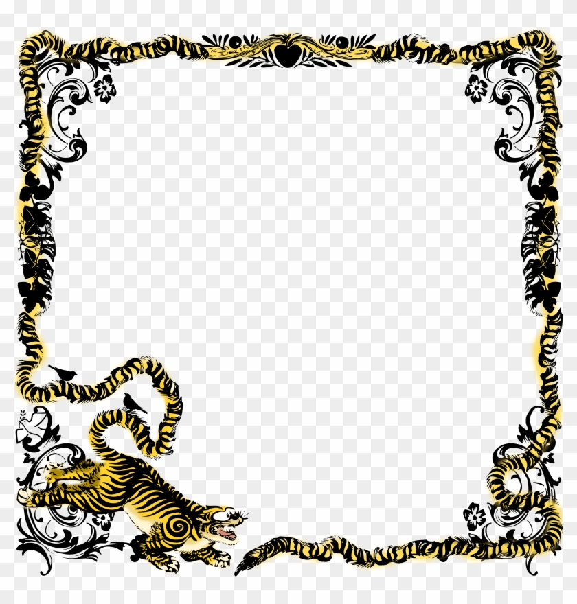 Tiger Border Clip Art - Tiger Frame #1675297