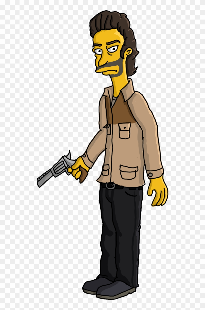 Rick Grimes Tv Show Simpson Style By Thewalkerprieton - Cartoon #1675381