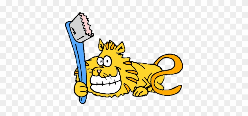 3 - Cat With Toothbrush Clipart #1675385
