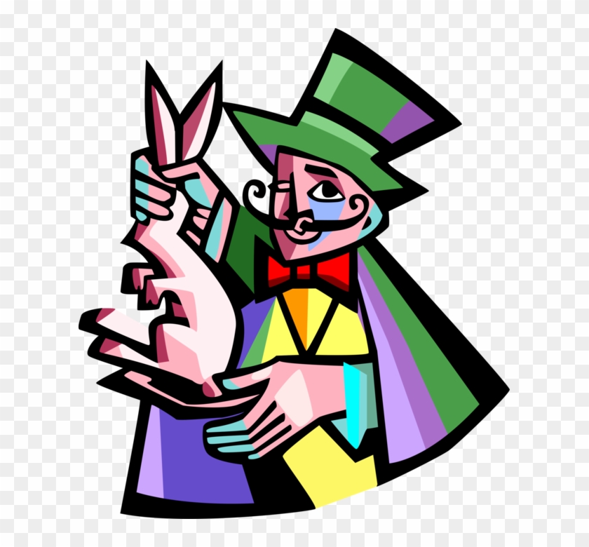 Vector Illustration Of Magician Pulls Rabbit Out Of - Vector Illustration Of Magician Pulls Rabbit Out Of #1675537