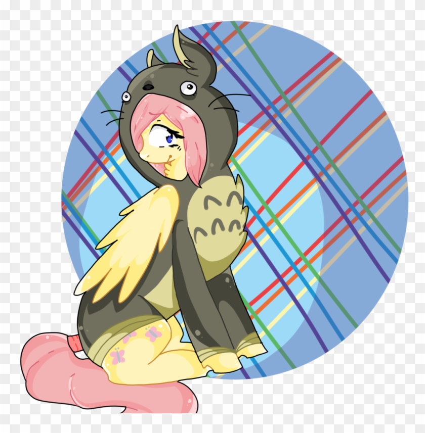 Pinkabutt, Fluttershy, My Neighbor Totoro, Safe, Solo - Cartoon #1675593
