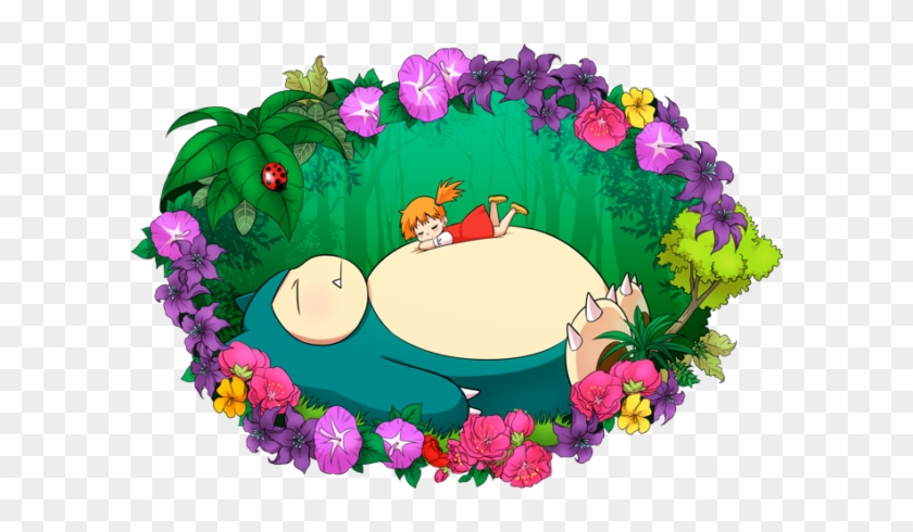 Snorlax And Chibi Misty From Pokemon And Totoro Crossover - Snorlax #1675635