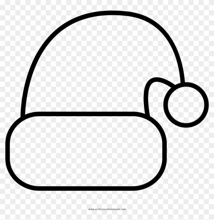 Santa Hat Coloring Page With Christmas Pages Printable - Line Art #1675778