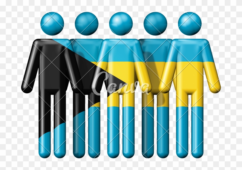 Flag Of Bahamas On Stick Figure - Group Of Indian Flags #1675963