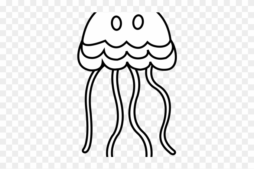 Jellie Clipart Outline - Jellyfish Clipart Black And White #1676192