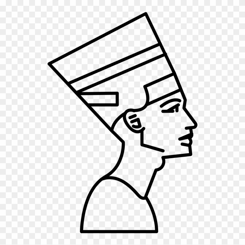 File - Nefertiti Mark - Svg - Line Egyptian Head Drawing #1676252