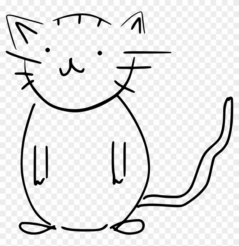Fileblack And White Cat Sketch - Draw A Cat With Number 8 #1676306