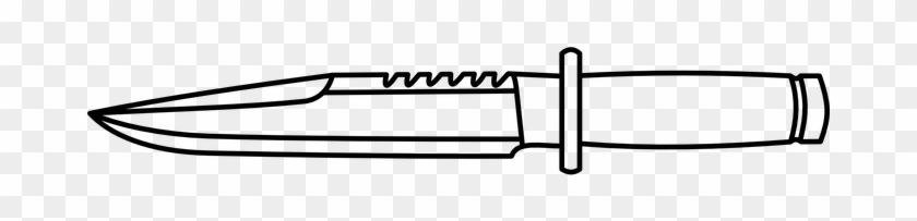 Knife, Hunting Knife, Rambo Knife - Knife Outline Png #1676329