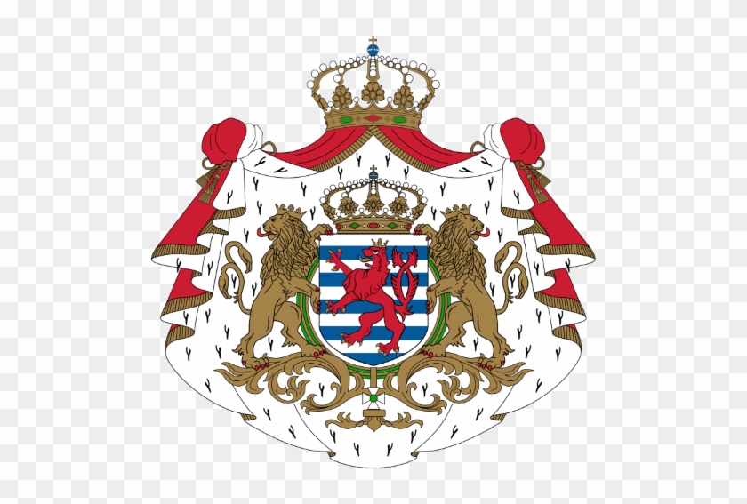 Coat Of Arms Of Luxembourg - Luxembourg Flag With Coat Of Arms #1676431