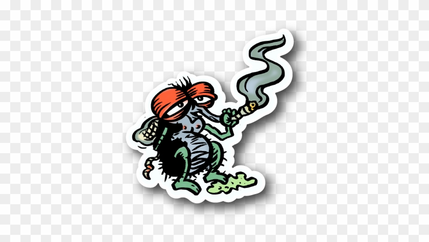 Fly Smoking Weed Sticker - Cannabis #1676608