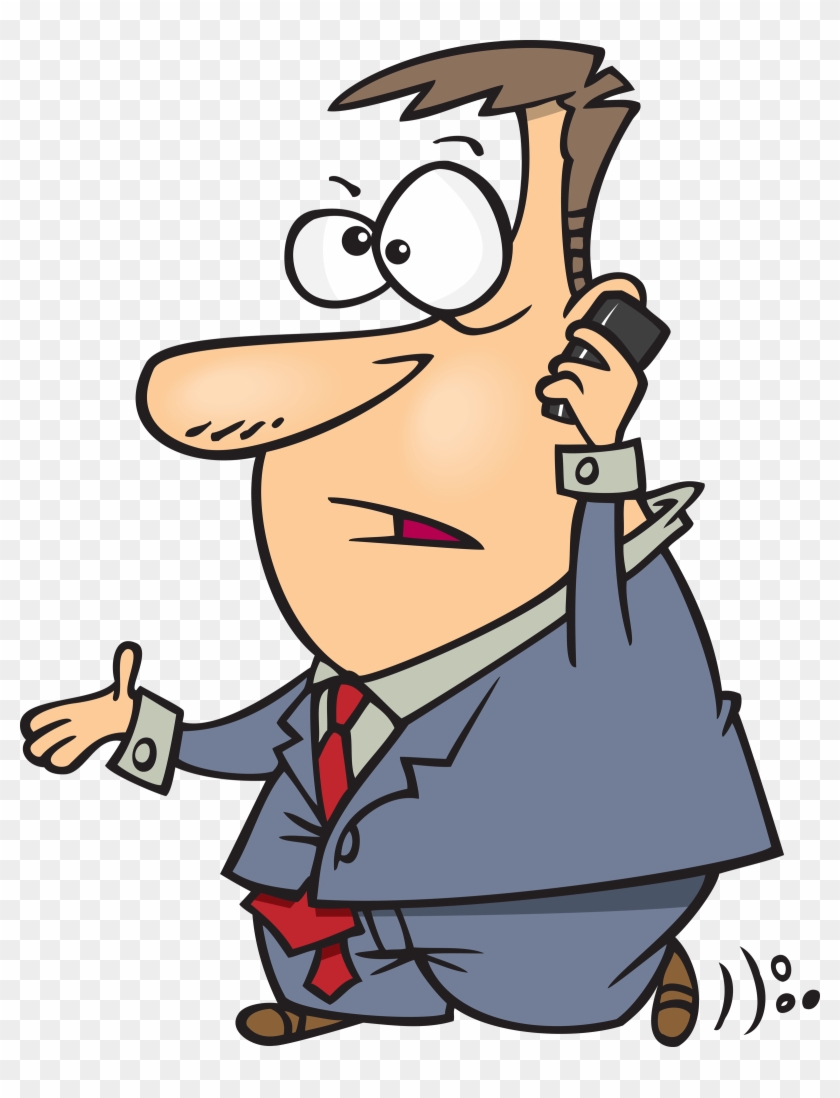Clip Art Careless Clipart - Cartoon Talking On Cell Phone #1676621