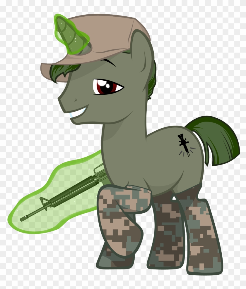 Ladynoob, Clothes, Green, Gun, M16, Oc, Oc Only, Pony, - Cartoon #1676658