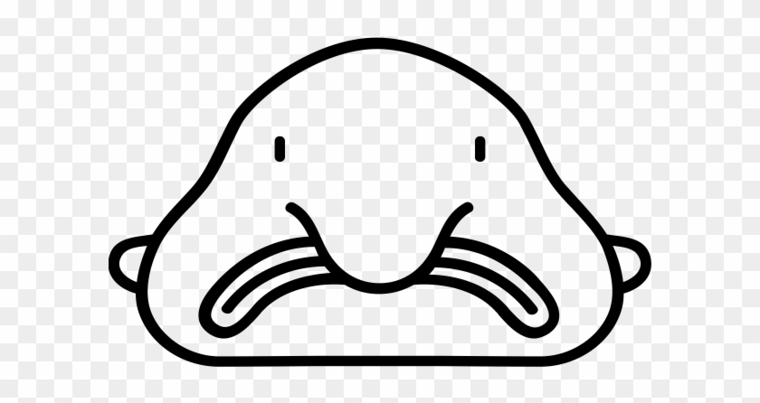 Png Library Download Blobfish Drawing - Blobfish Black And White #1676782