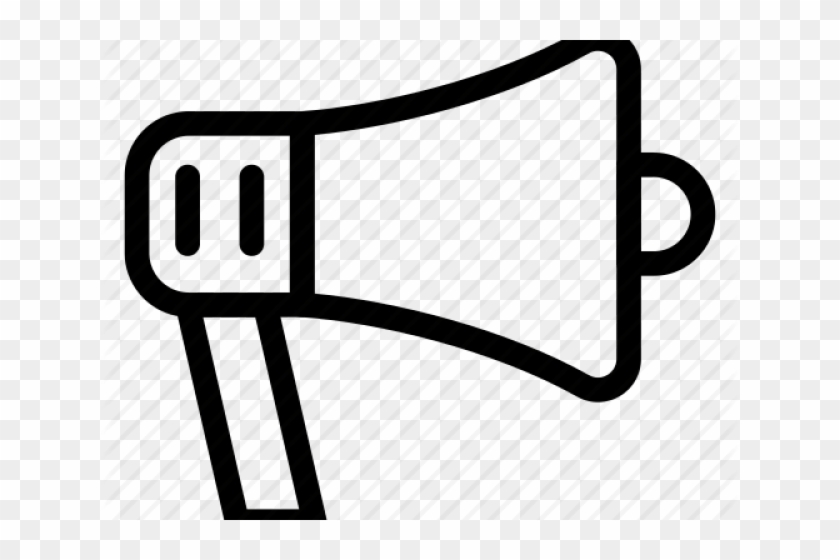 Advertisement Clipart Megaphone - Megaphone Outline Transparent Background White #1676819