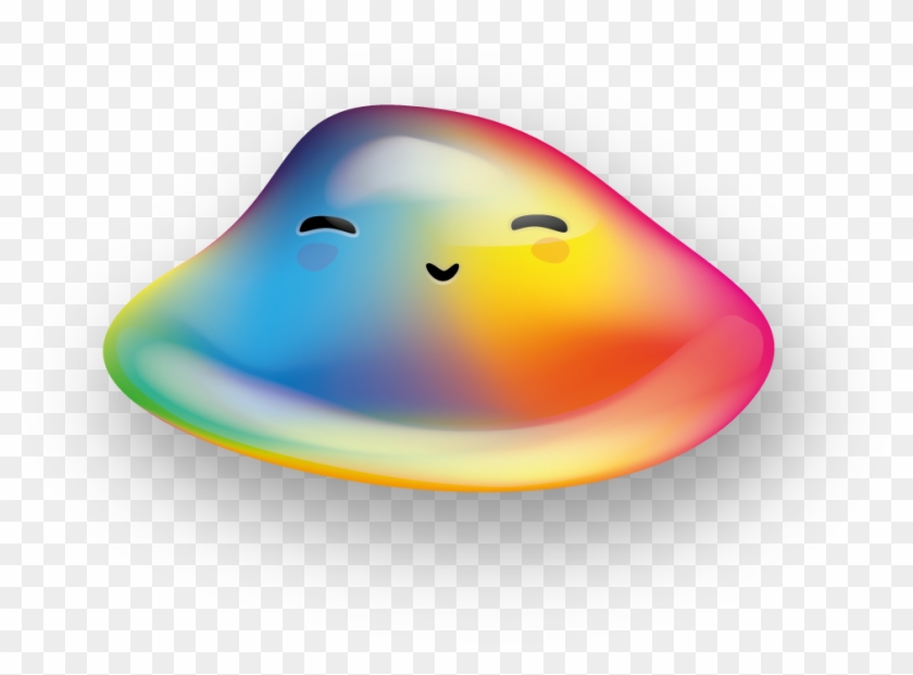 A Rainbow-colored Blob With A Cute Face, Eyes Closed - A Rainbow-colored Blob With A Cute Face, Eyes Closed #1676844