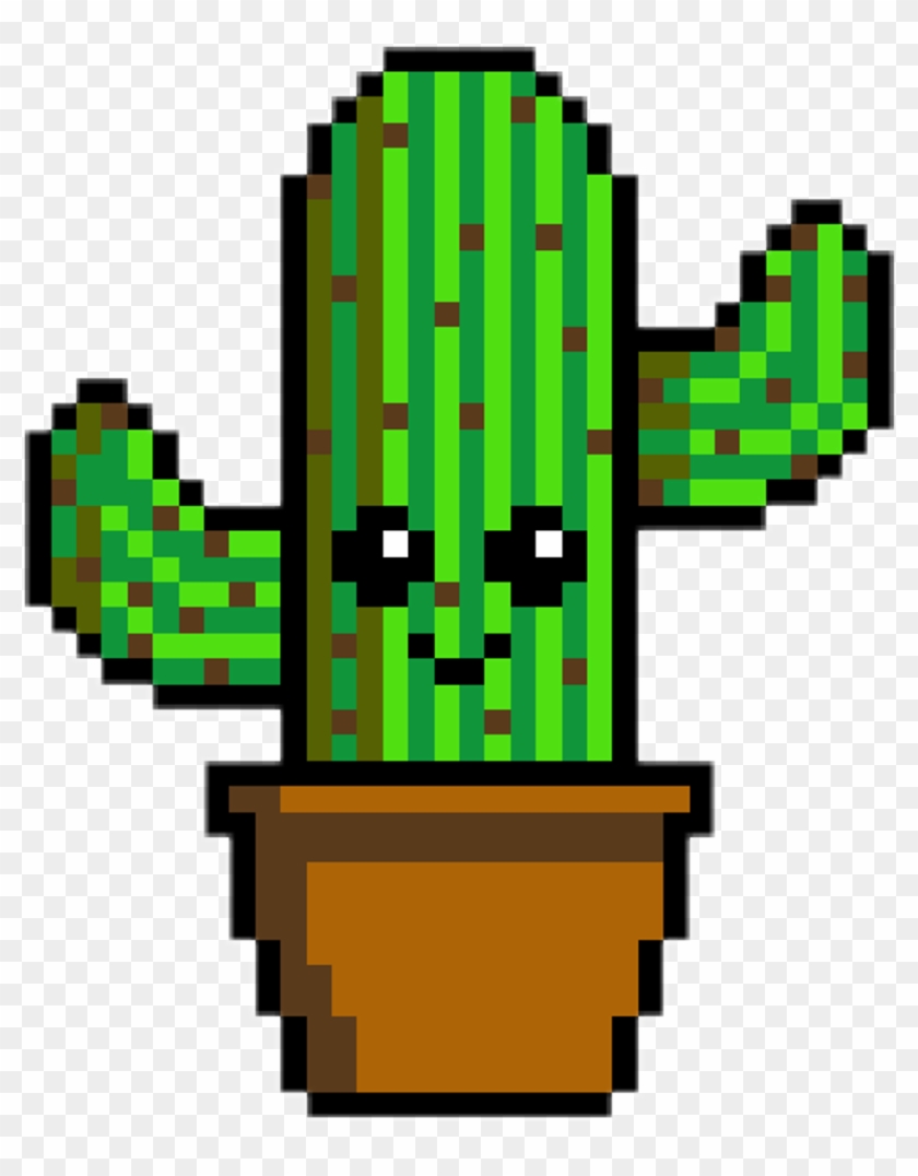 Cactus Sticker - Red And Black Pixel Art #1676938