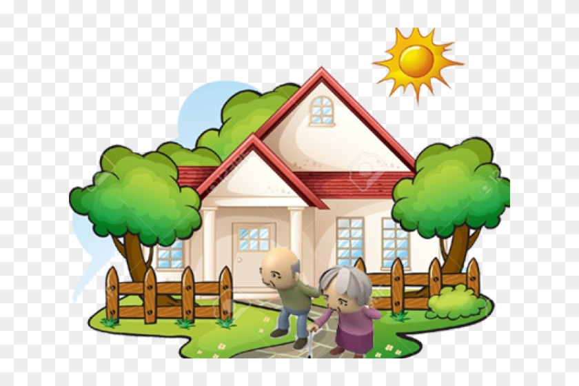 Old Clipart Old Age - House With Garden Clipart #1676946