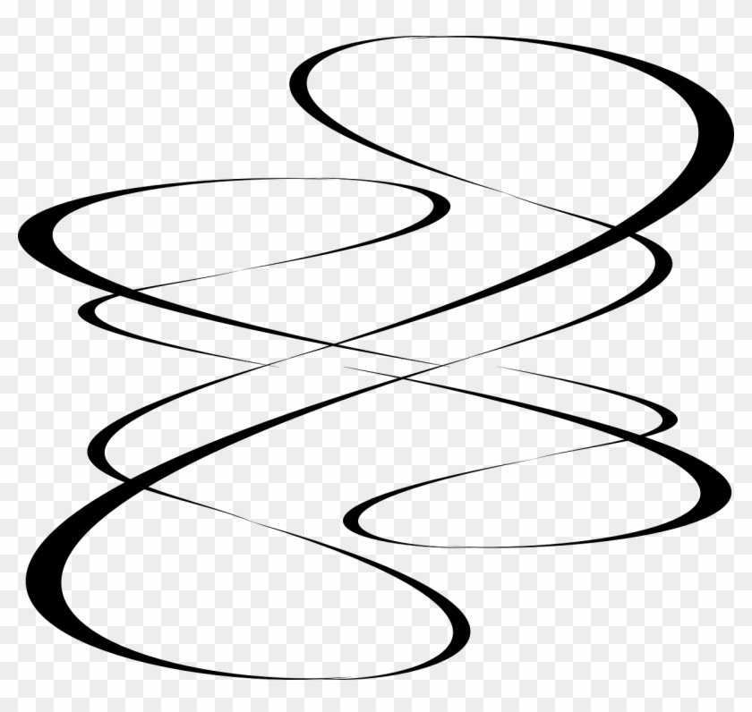 Simple Curly Lines Clip Art - Vector Line Arts Png #1676999